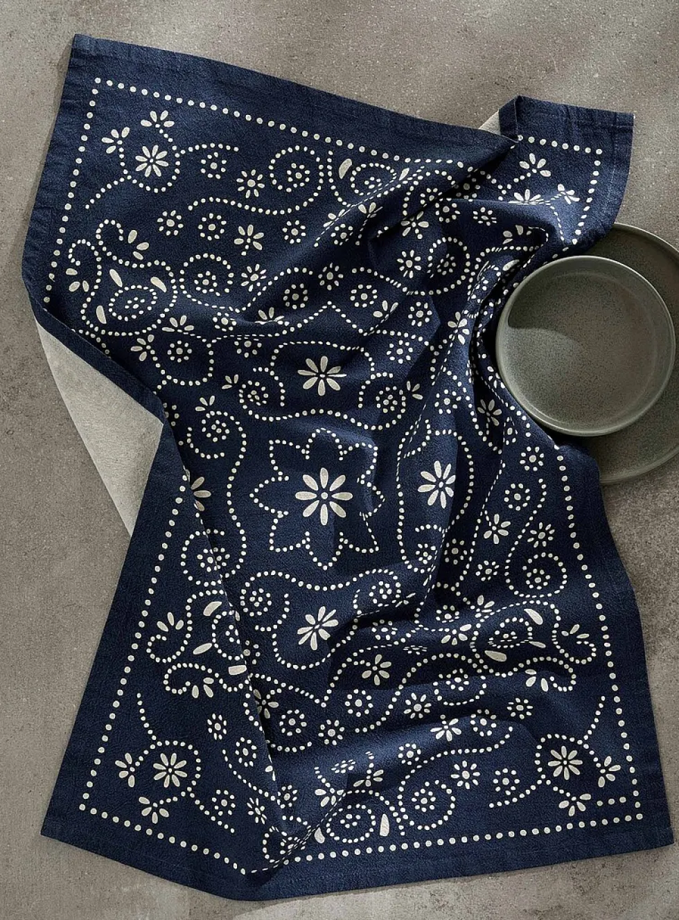 Summer flowers tea towel