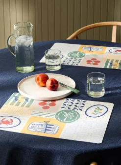 Summer stamps vinyl placemats