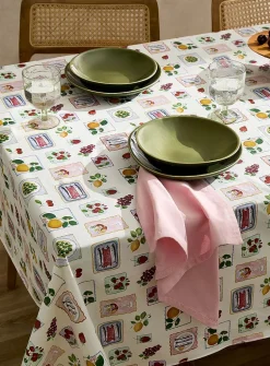 Summer stamps vinyl tablecloth