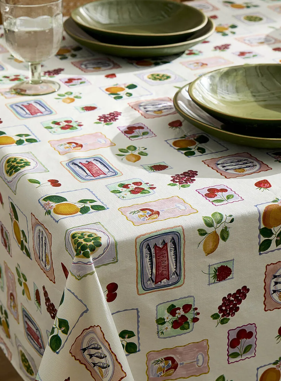 Summer stamps vinyl tablecloth
