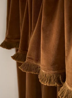 Sumptuous velvet fringed valance curtain