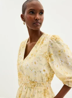 Sunny garden ruched waist dress