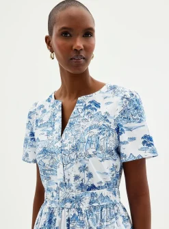 Sunny getaway tiered poplin dress
