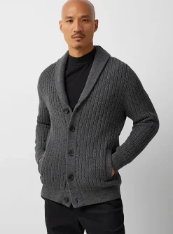 SUPIMA® cotton shawl-collar cardigan