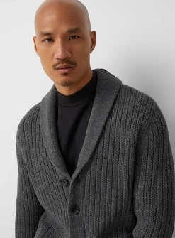 SUPIMA® cotton shawl-collar cardigan