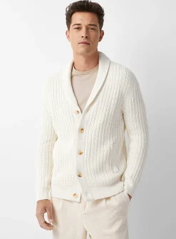 SUPIMA® cotton shawl-collar cardigan