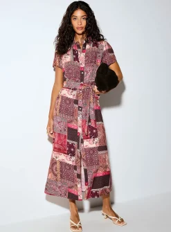 Supple belted maxi shirtdress
