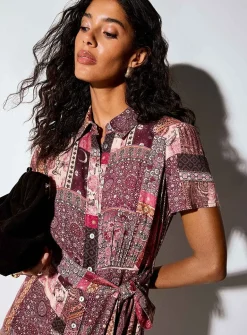 Supple belted maxi shirtdress