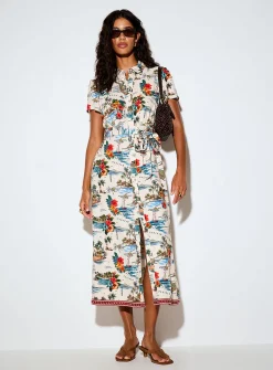 Supple belted maxi shirtdress