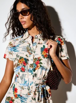 Supple belted maxi shirtdress