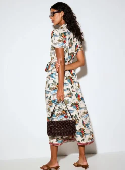 Supple belted maxi shirtdress