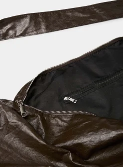 Supple faux-leather oversized half-moon bag