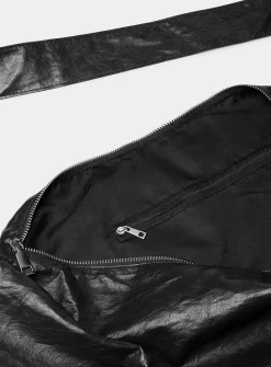 Supple faux-leather oversized half-moon bag