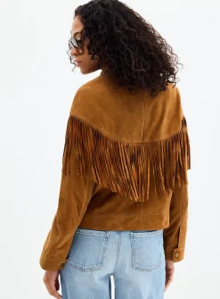 Supple fringed suede jacket
