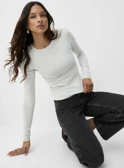Supple knit long-sleeve T-shirt