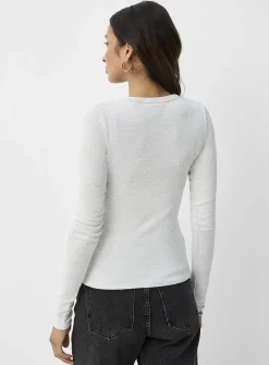 Supple knit long-sleeve T-shirt
