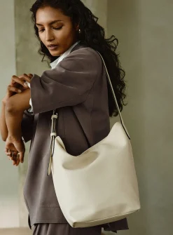 Supple pebbled hobo bag