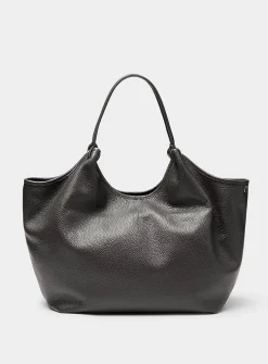 Supple pebbled leather tote bag