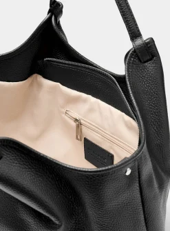 Supple pebbled leather tote bag