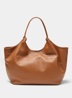 Supple pebbled leather tote bag