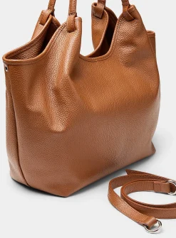 Supple pebbled leather tote bag