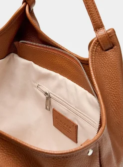 Supple pebbled leather tote bag
