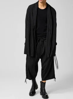 Supple pinstriped long Bermuda short