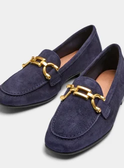 Supple suede bit loafers