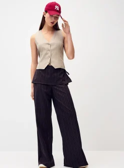 Supple viscose-linen blend vest