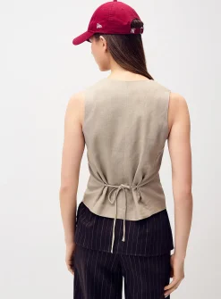 Supple viscose-linen blend vest