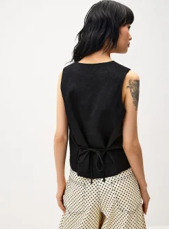 Supple viscose-linen blend vest