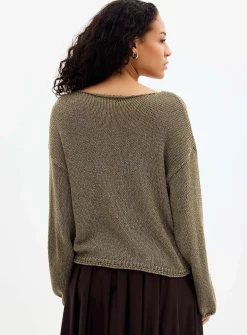Supple weave loose sweater