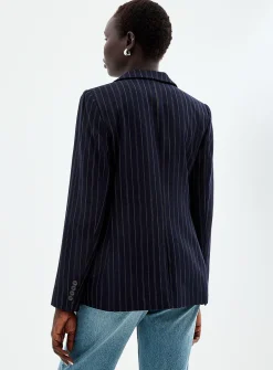 Supple wool pinstripe blazer