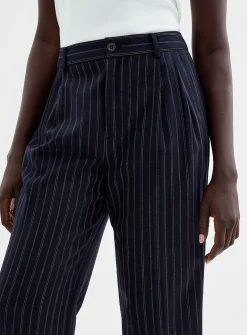 Supple wool pinstripe pant