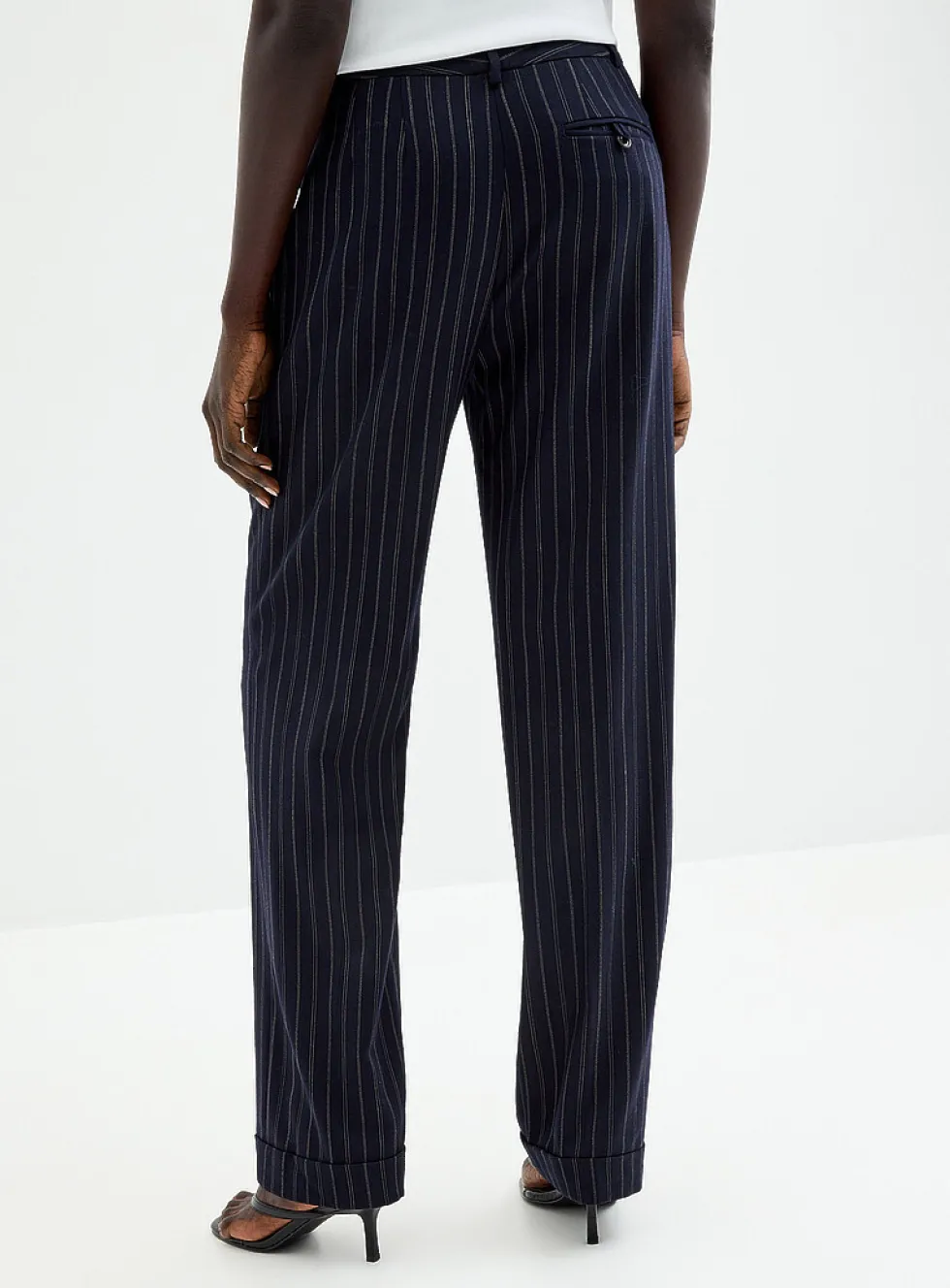 Supple wool pinstripe pant