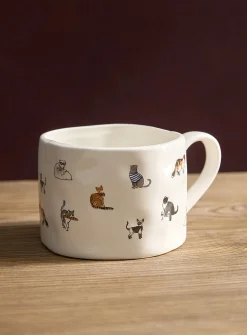 Sweet cat life large embossed mug