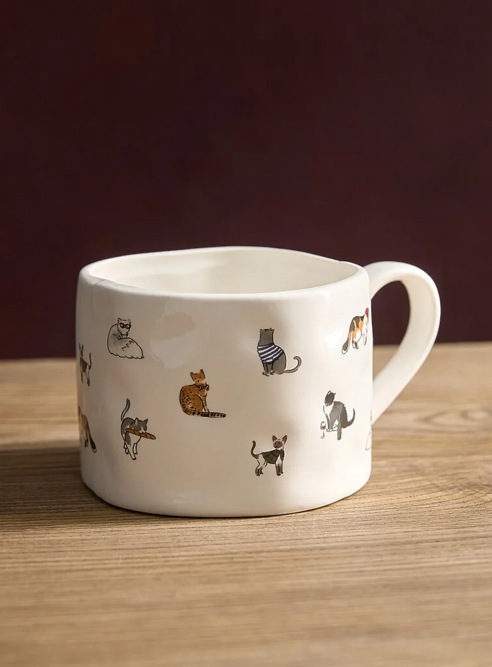 Sweet cat life large embossed mug