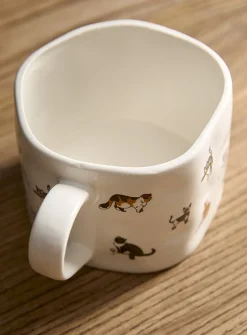 Sweet cat life large embossed mug