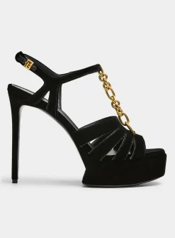 Sync velvet platform sandals
