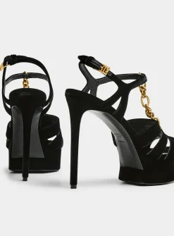 Sync velvet platform sandals