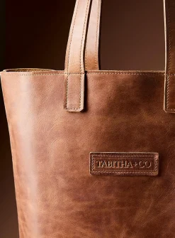 Tab large genuine leather tote