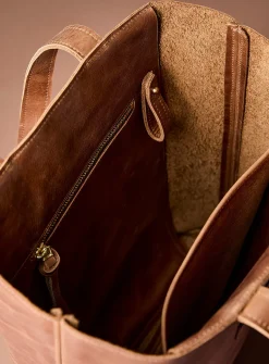 Tab large genuine leather tote