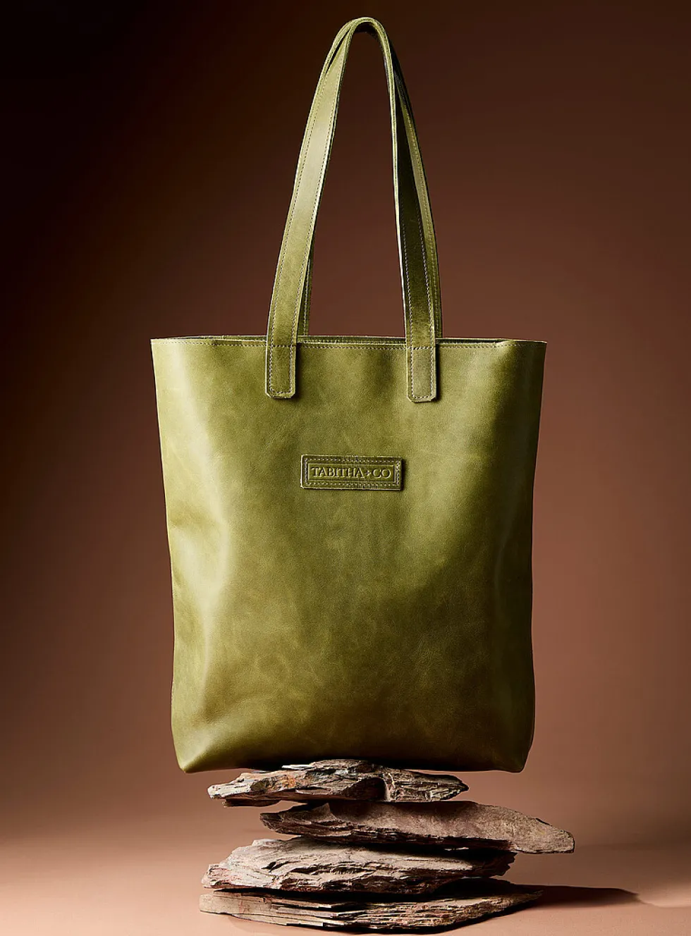 Tab large genuine leather tote