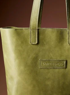Tab large genuine leather tote