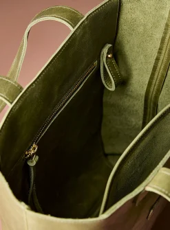 Tab large genuine leather tote