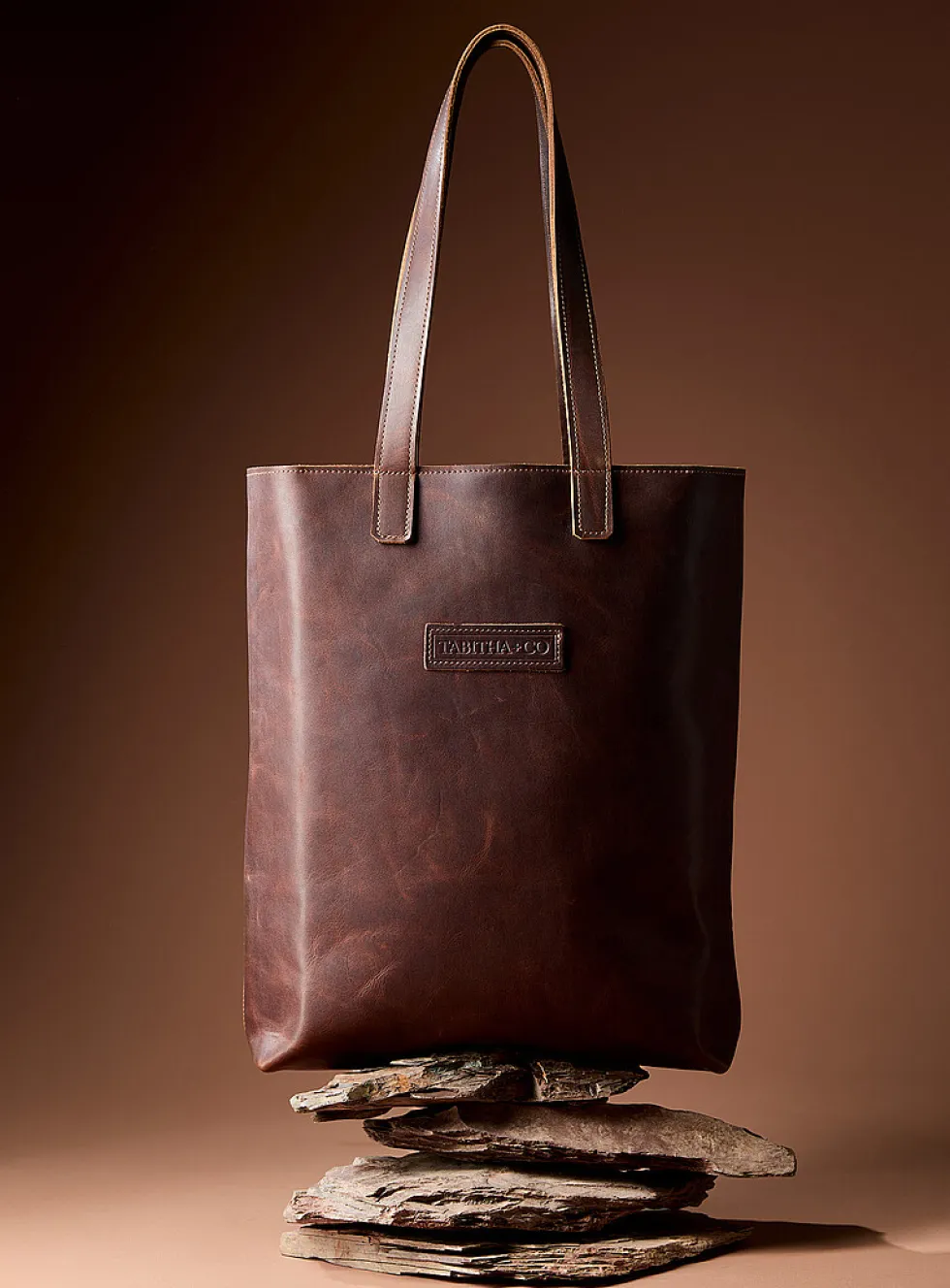 Tab large genuine leather tote