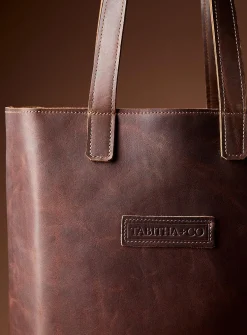 Tab large genuine leather tote