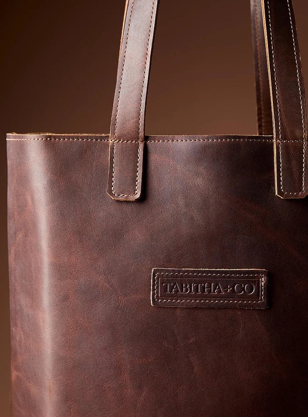 Tab large genuine leather tote