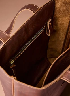 Tab large genuine leather tote