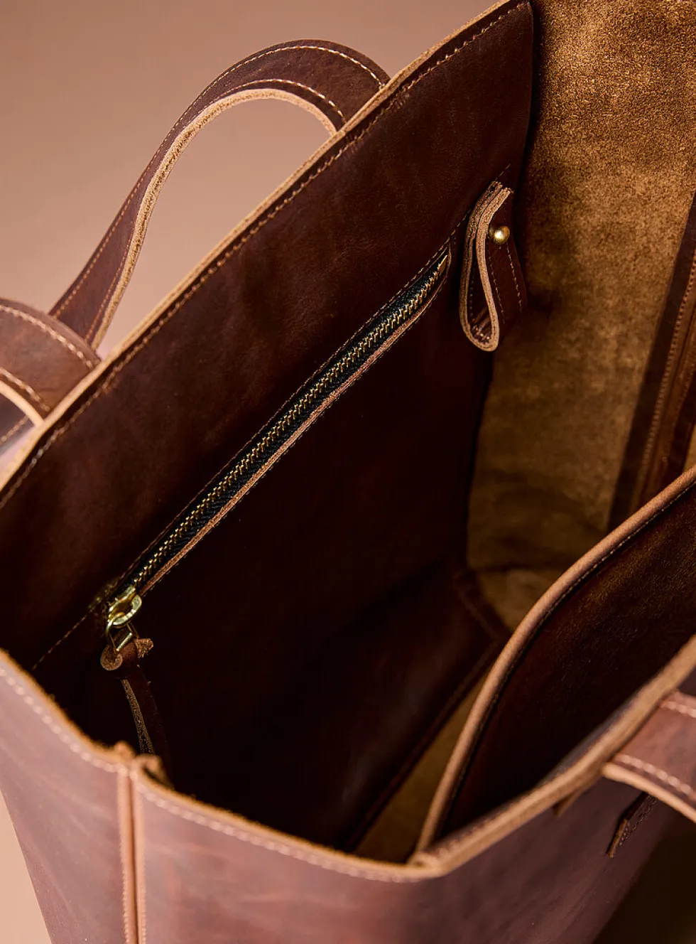 Tab large genuine leather tote